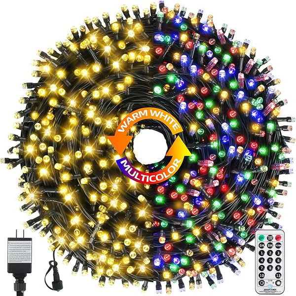 170FT 500 LED Christmas Lights Outdoor Indoor, Waterproof Color Changing Christmas Tree Lights with Timer, Memory | Lumora