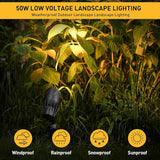 Malibu Landscape Lighting Outdoor 50W Spotlight Waterproof Halogen Floodlight Low Voltage Lights 380Lumen Warm | Lumora