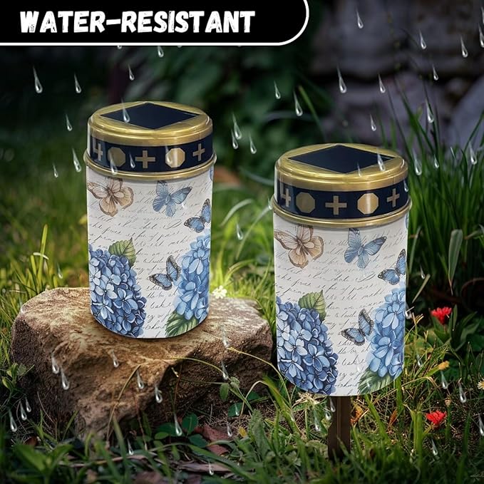 Blue Butterfly Garden Lights Solar Powered Waterproof Decorative Solar Lights for Cemetery - Outdoor Path Light | Lumora