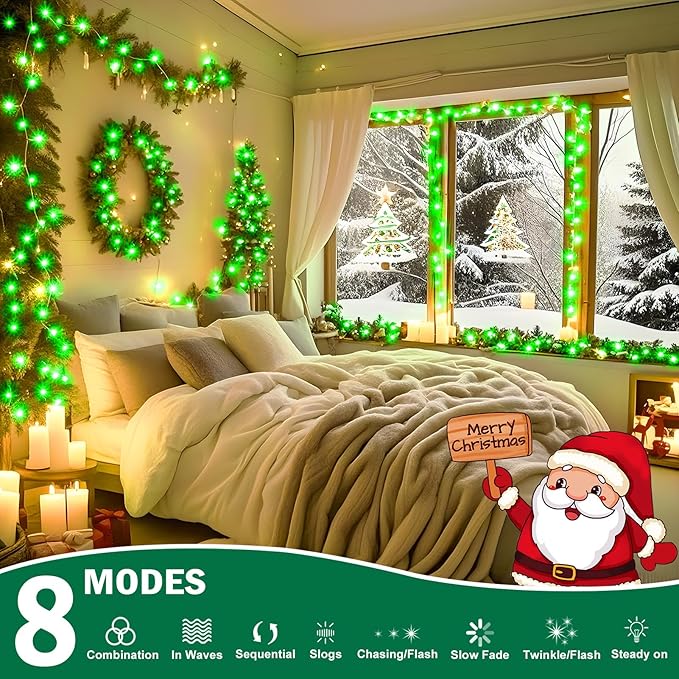 SAUIRS 197FT 500 LED Christmas Lights Outdoor String Lights with 8 Modes Timer Waterproof Fairy Light Plug in for | Lumora
