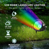 12W RGBW Low Voltage Landscape Lights, LED Color Changing Landscape Lighting,12V 24V Waterproof Outdoor Spotlight | Lumora