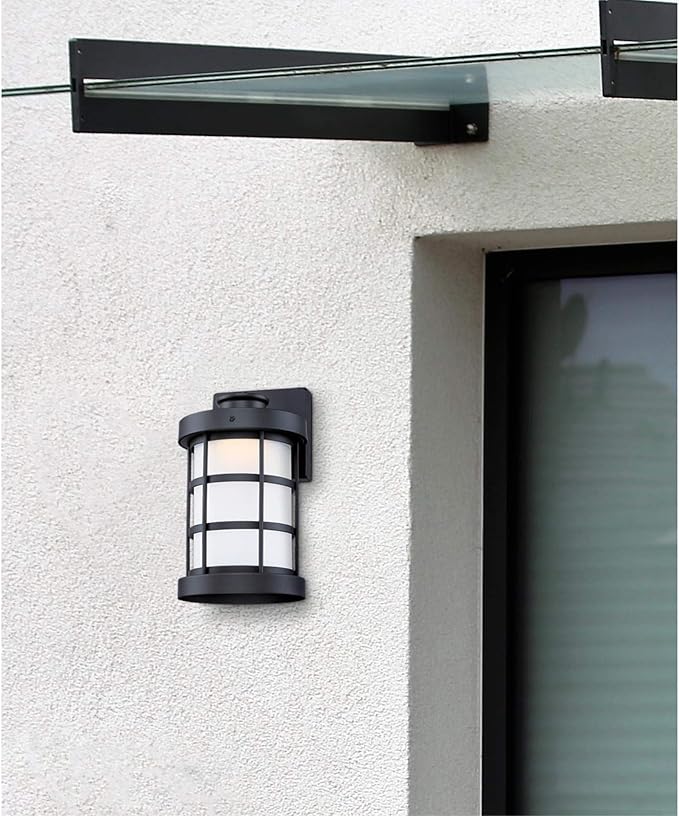Westinghouse 6579100 Barkley Vintage One-Light Dimmable LED Outdoor Wall Light Sconce Matte Black Finish, Frosted | Lumora