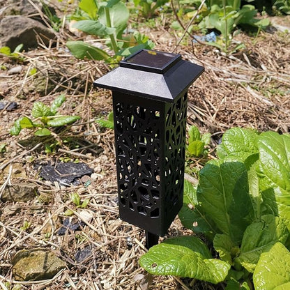 6pcs Hollow Out Solar Lawn Lights White Light Waterproof Garden Path Landscape Ground Plug Outdoor Stake Lighting