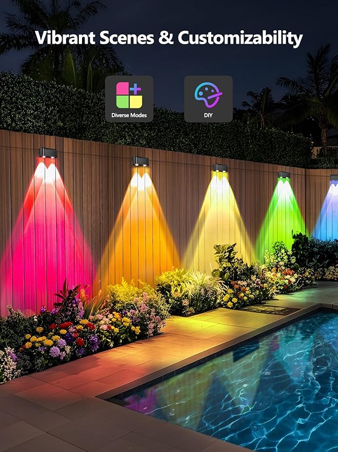 Brizled Smart Fence Lights, RGBCW Outdoor Deck Lights APP & Voice Controlled, Color-Changing Fence Lighting Music | Lumora