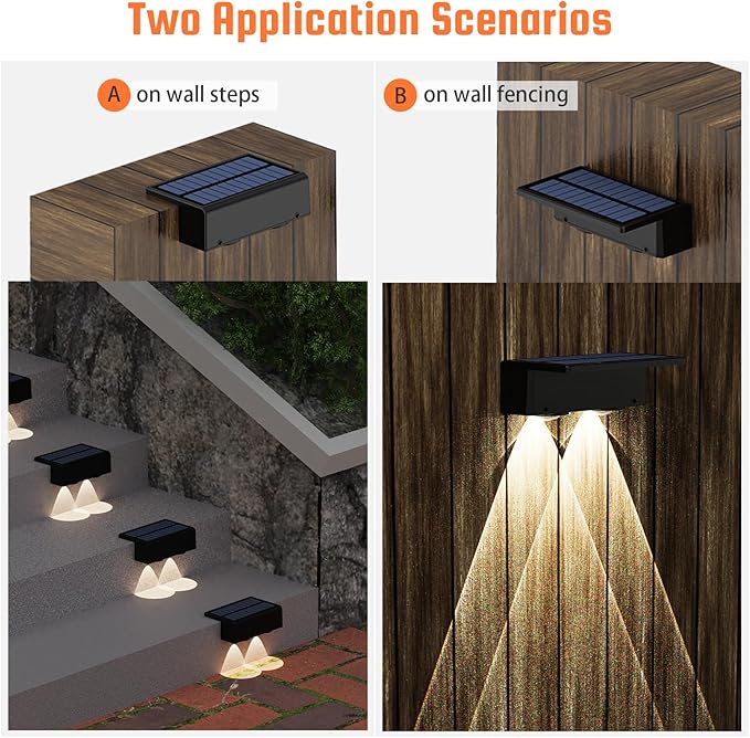 8-Pack Multi-Color Solar Spotlights for Fence & Wall - 30 Lumen High Brightness, 5 Modes (RGB - Outdoor Path Light | Lumora
