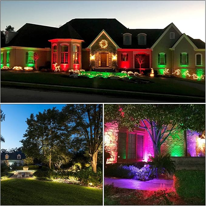 Junview Christmas RGB Color Changing Low Voltage Landscape Lights LED Landscape Lighting Remote Control Outdoor | Lumora