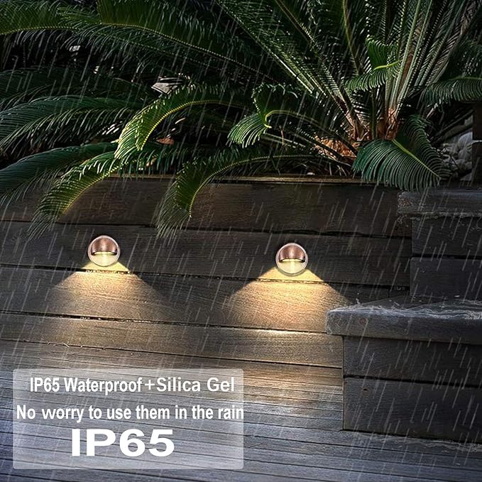 LED Outdoor Deck Lights Kits, Φ1.38in Warm White 20 Pack Bronze, Low Voltage 12 Volt DC IP65 Waterproof, Electric Wired Recessed Stair Step Riser Mini Under Landscape Lighting for Outside Yard