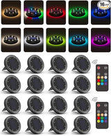 Color Changing Solar Ground Lights with 33ft Long Distance Remote Control - Flat Solar Light Outdoor Waterproof | Lumora
