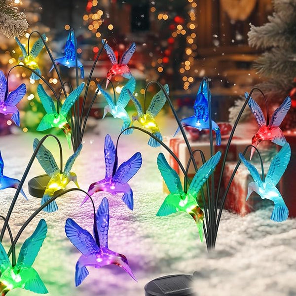 Solar Hummingbird Lights Outdoor,2PACKS 12LED Swaying Firefly for Hummingbird Path Decor,Unique Gifts for | Lumora