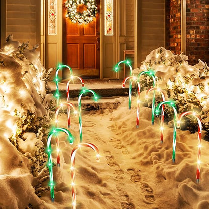 20PCS Replacement Stakes for Christmas Candy Cane Lights Outdoor, Plastic Candy Cane Pathway Markers Lights Spike Replacer, Size 0.68 * 6.05 Inches, Used to Maintain Candy Cane Pathway Lights