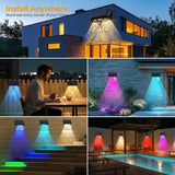 2 Pack Solar Fence Lights - Fairy Butterfly Pattern, Warm White + 10 RGB Colors, IP65 - Outdoor Path Light | Lumora