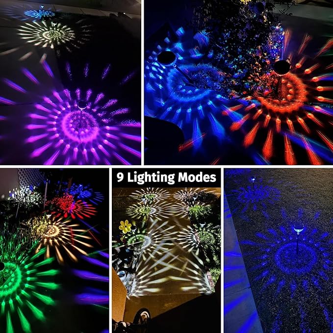 8Pack Solar Pathway Lights Outdoor, Color Changing+8 Fixed Color (Warm White, Cool White, Colored) Solar Lights | Lumora