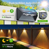 WdtPro Solar Fence Lights Outdoor - 3500K/6000K 2 Modes, Super Bright Lens LED Fence Lights Solar Powered, IP65 | Lumora