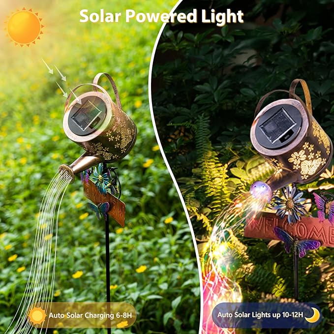 Solar Watering Can Lights, Solar Lanterns Outdoor Waterproof Garden Decor, Yard Lights for Outside Flower Bed Decor, Garden Gifts for Mom & Grandma
