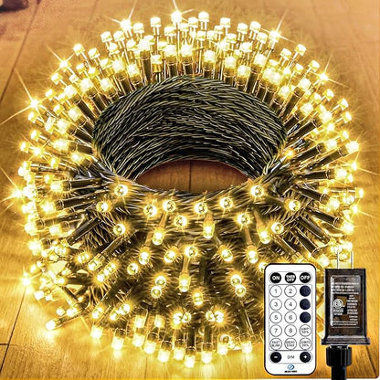 66FT 200 LED Christmas Tree Lights, Twinkle Fairy Lights String with 8 Flashing Modes String Lights for Indoor Bedroom Outdoor Christmas Trees Garland Wreath Holiday Decorations, Warm White