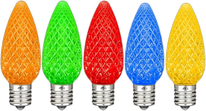 Novelty Lights 250CT C9 LED Faceted Ultra Bright Dimmable Outdoor Christmas Light Replacement Bulbs - Decorative | Lumora