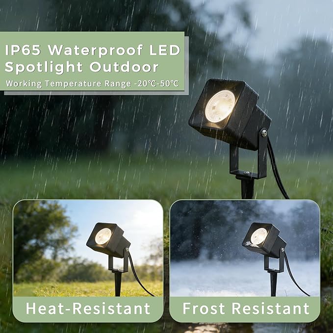 Low Voltage Landscape Lighting, 12V Aluminum Outdoor Landscape Lights with Connectors, 5W 3000K Warm White IP65 | Lumora