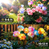 10 Pack Solar Flowers Lights Outdoor Waterproof for Garden Decor, Solar Garden Lights for Outside, Outdoor Solar | Lumora