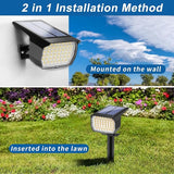Solar Spot Lights Outdoor Waterproof IP65, 12 Pack Landscape Spotlights with 46 LEDs, 3 Modes Auto On/Off Solar | Lumora