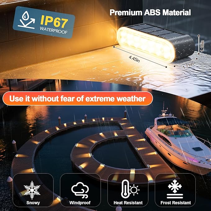 Solar Step Lights for Outside, 12-Pack Stair Light Outdoor Waterproof IP67, 14 LED Warm White Light Solar Powered | Lumora
