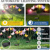 4 Pack Solar Butterfly Lights Outdoor Garden, 6 Head Solar Swaying Pathway Stake Lights Waterproof for Yard Lawn | Lumora