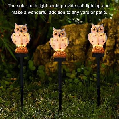 Solar Lights Outdoor, Owl Solar Landscape Light Solar Pathway Light Warm Light LED Solar Stake Lights for Garden, Patio, Yard, Lawn, Walkway Decoration