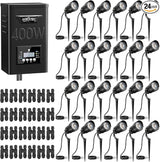HIBOITEC 12W Low Voltage Landscape Lighting with 400W Transformer Photocell Sensor and Timer Connectors Spotlights | Lumora