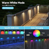 Bridika Fence Solar Lights Outdoor Waterproof Warm White & Color Glow LED, Solar Outdoor Wall Lights for Backyard | Lumora