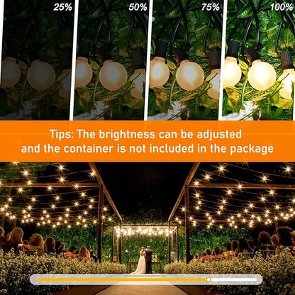 Abeja G40 LED Globe String Lights, 25Ft Outdoor Frosted Patio Lights with 27 Shatterproof Bulbs(2 Spare), Hanging LED String Lights for Outside Backyard Porch Umbrella Bistro Decor, White Wire