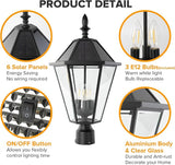 LUTEC 12513LE4-SL-Head LED Post Solar Light Outdoor, Dusk to Dawn Vintage Street Lights for Lawn Patio Yard Pathway | Lumora