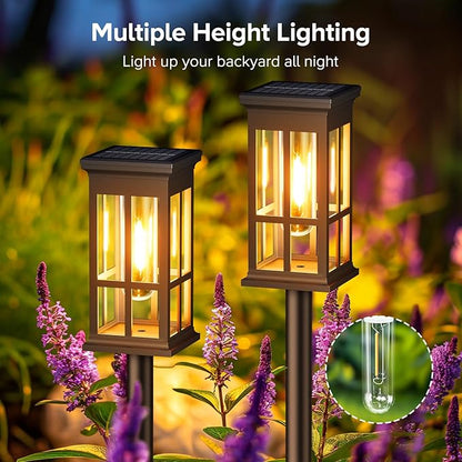 8-Pack Solar Lights Outdoor Waterproof – Solar Powered LED Outdoor Lights for Yard, Patio Light, Garden Decor Pathway Lighting, Lawn Lighting Waterproof, Driveway Decor Accent Glow Path Light