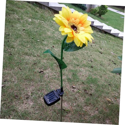 2pcs Led Solar Garden Lights Sunflower Outdoor Lights for Patio Pathway Driveway Solar Pathway Landscape Lamp Warm White