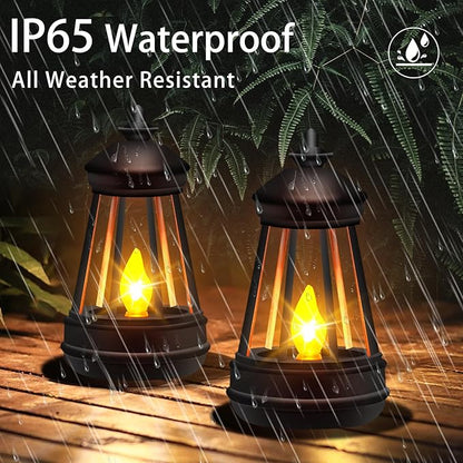Mini Solar Lantern Lights Replacement for Outdoor Statue, Small Hanging Lantern Replacement, Waterproof Garden Decor Outdoor Lighting Decorative Lights for Yard Patio Lighting, Warm White, 2 Pack