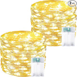 2 Pack 60 LED Christmas Fairy Lights Battery Operated with Timer, 20FT Waterproof Twinkle Lights Indoor Outdoor | Lumora