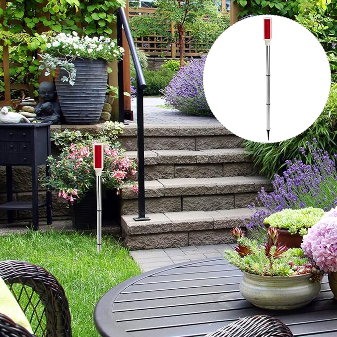 Uonlytech Solar Driveway Marker Lights for Night Landscaping Lighting Solar Double Entrance Visibility Post Outdoor Decor at Reflector Reflective Weather Garden Sided Pathway
