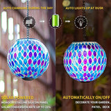 VCUTEKA Hanging Solar Lanterns Mosaic Solar Lights with Hook Up, Outdoor Garden Lights Decor for Yard Tree Fence | Lumora