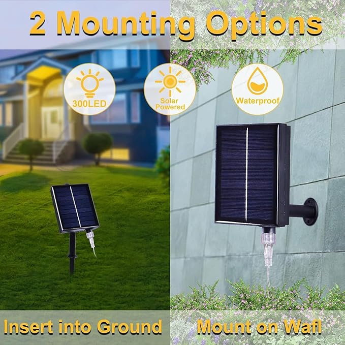 300LED Solar Curtain Lights - Outdoor Indoor Waterproof Fairy String Lights, Twinkle 8 Modes Christmas Decoration for Home Garden Patio Wedding Party (Pink)