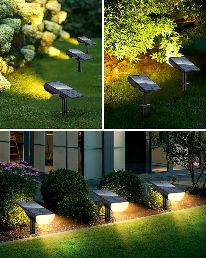 BAXIA TECHNOLOGY Solar Spotlights Outdoor Waterproof, 3 Lighting Modes Spot Lights, Dusk to Dawn Solar Powered | Lumora