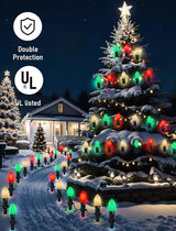C9 LED Christmas Lights Outdoor 25Ft Outdoor Christmas Decorations String Lights Waterproof with 26 C9 LED Red | Lumora