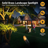 Gardenreet Low Voltage Spotlight - Outdoor Light Fixture 12V AC/DC, Brass Landscape Lights LED Hardwired, Weather | Lumora