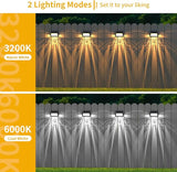 Solar Fence Deck Lights Outdoor 8 Pack Waterproof Dusk to Dawn Warm White/Cool White, Solar Powered LED Lights | Lumora