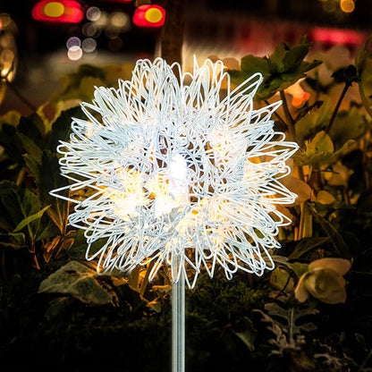 VALICLUD Solar Dandelion Outdoor Lights Solar Garden Path Lights with Ground Plug LED Lawn Decor for Patio and Yard