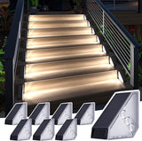JSOT Solar Step Stair Lights Outdoor Yard Decor 8 Pack, IP65 Waterproof Deck Lighting for Outside Solar Powered | Lumora