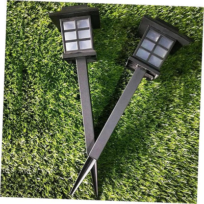 NUOBESTY 4 Pcs Solar Powered Pathway Lights Outdoor LED Spike Lights Warm for Garden Walkway Lawn Patio Driveway Easy Installation