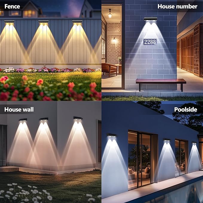 Brizled Solar Fence Lights, 20 Pack 3 Colors 6 Modes 250ml Outdoor Fence Solar Lights, IP65 Waterproof Outdoor Wall | Lumora
