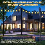 6 Pack String Light Poles, Outdoor String Light Pole 10 ft Forked Metal Light Pole with Adjustable Outdoor Light | Lumora