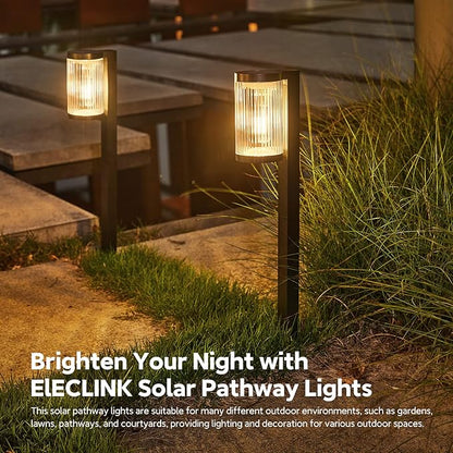 Solar Pathway Lights Outdoor, 6 Pack Upgraded Outdoor Solar Lights for Outside Super Bright Up to 12Hrs, IP65 Waterproof Solar Garden Lights for Yard Path Walkway Decor Landscape Lighting