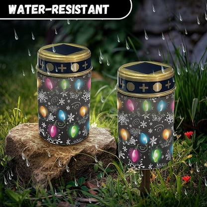 Colored Xmas Lights Solar Garden Lights Outdoor Waterproof Cemetery Decorations for Grave Outdoor Lights