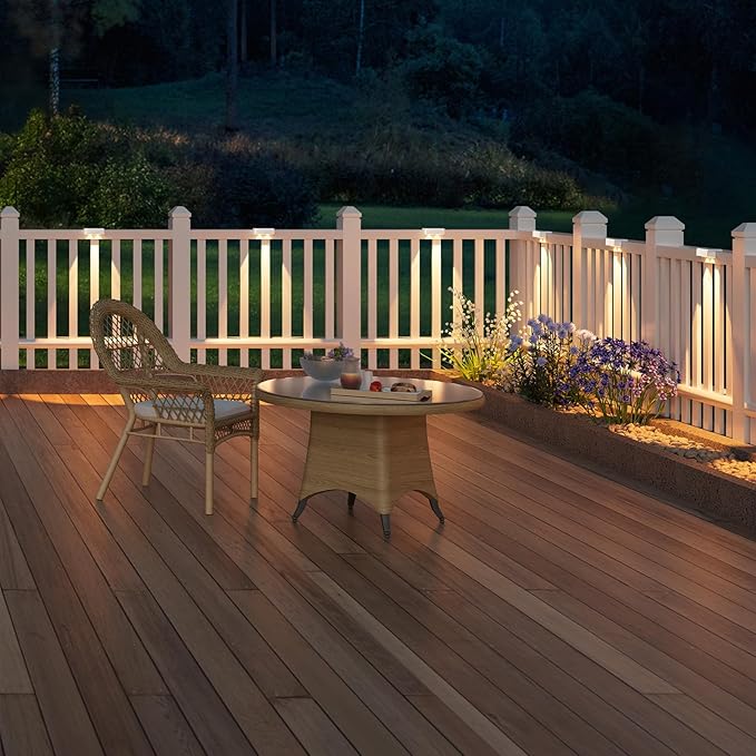VOLISUN Solar Deck Lights 12 Pack, Warm White, Cool White and RGB Color Glow LED Large Size Lamp, IP65 Waterproof | Lumora
