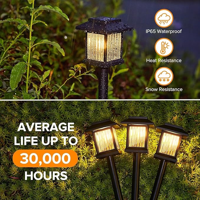 Solar Garden Lights Outdoor Waterproof，4Pcs Solar Lights Outdoor，Solar Lamps Used for Decorating Courtyards, Balconies, Terraces and Lawns